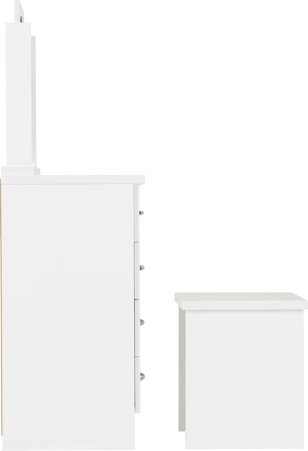 Nevada 4 Drawer Dressing Table Set - White Gloss