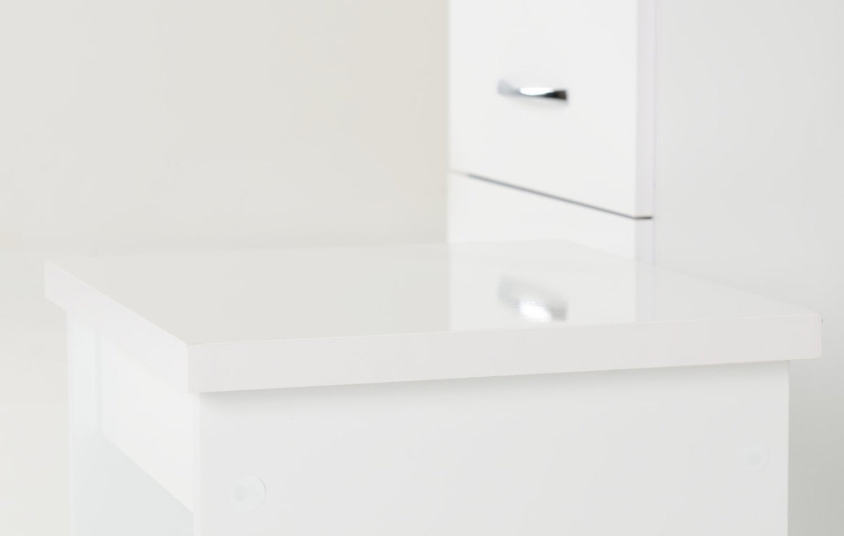 Nevada 4 Drawer Dressing Table Set - White Gloss