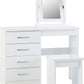 Nevada 4 Drawer Dressing Table Set - White Gloss