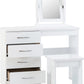Nevada 4 Drawer Dressing Table Set - White Gloss