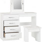 Nevada 4 Drawer Dressing Table Set - White Gloss