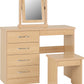 Nevada 4 Drawer Dressing Table Set - Sonoma Oak Effect