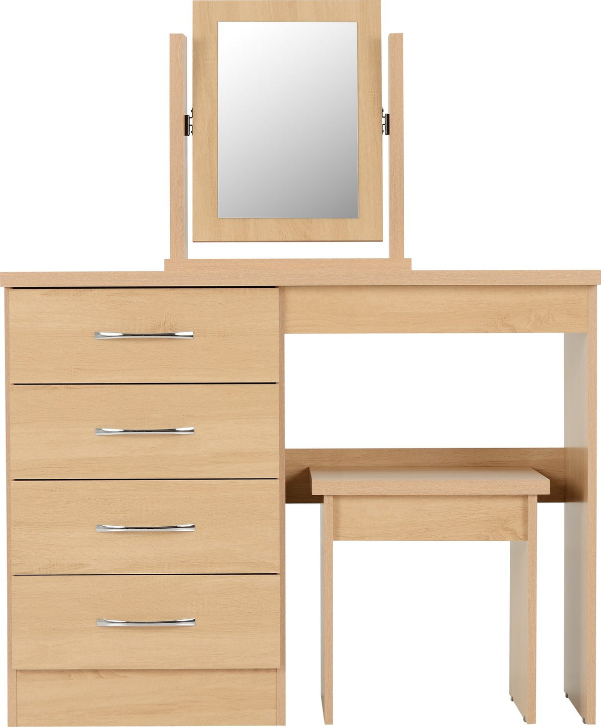 Nevada 4 Drawer Dressing Table Set - Sonoma Oak Effect