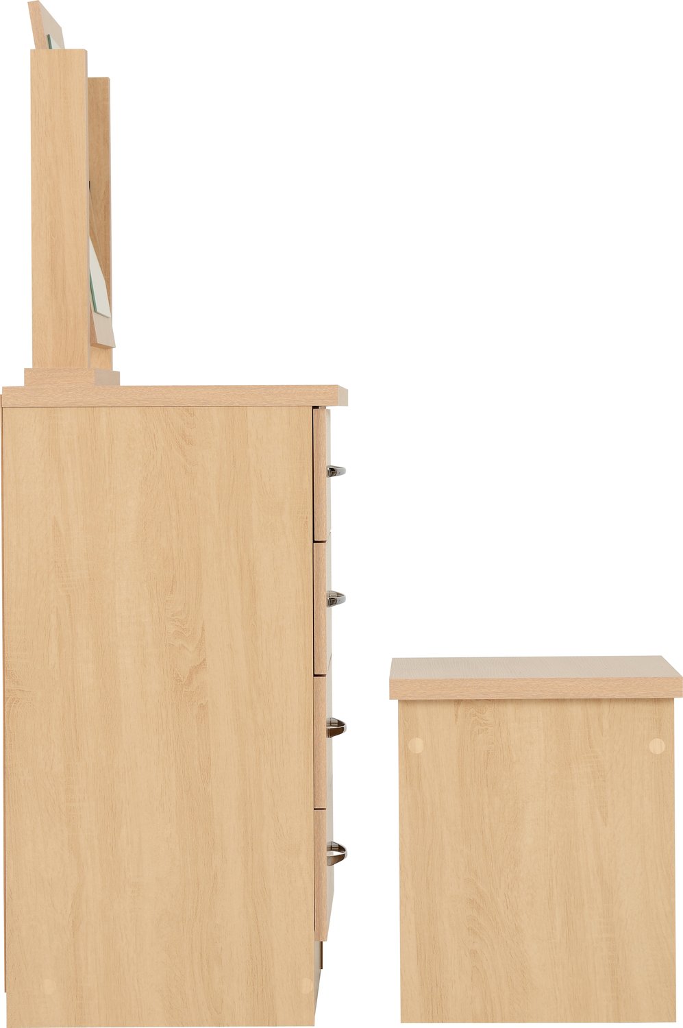 Nevada 4 Drawer Dressing Table Set - Sonoma Oak Effect
