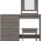 Nevada 4 Drawer Dressing Table Set - Black Wood Grain