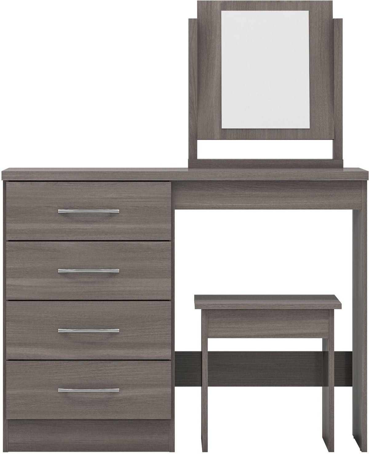 Nevada 4 Drawer Dressing Table Set - Black Wood Grain
