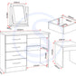 Nevada 4 Drawer Dressing Table Set - 3D Effect Grey