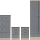 Nevada 2 Door 1 Drawer Wardrobe Bedroom Set - Grey Gloss/Light Oak Effect Veneer