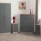 Nevada 2 Door 1 Drawer Wardrobe Bedroom Set - Grey Gloss/Light Oak Effect Veneer