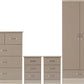 Nevada 2 Door 1 Drawer Wardrobe Bedroom Set - Oyster Gloss/Light Oak Effect Veneer