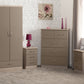 Nevada 2 Door 1 Drawer Wardrobe Bedroom Set - Oyster Gloss/Light Oak Effect Veneer