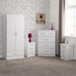 Nevada 2 Door 1 Drawer Wardrobe Bedroom Set - White Gloss