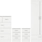 Nevada 2 Door 1 Drawer Wardrobe Bedroom Set - White Gloss
