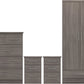 Nevada 2 Door 1 Drawer Wardrobe Bedroom Set - Black Wood Grain