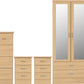 Nevada 3 Door 2 Drawer Mirrored Wardrobe Bedroom Set - Sonoma Oak Effect