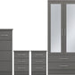 Nevada 3 Door 2 Drawer Mirrored Wardrobe Bedroom Set - 3D Effect Grey