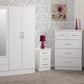 Nevada 4 Door 2 Drawer Mirrored Wardrobe Bedroom Set - White Gloss