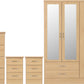 Nevada 4 Door 2 Drawer Mirrored Wardrobe Bedroom Set - Sonoma Oak Effect