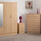 Nevada 4 Door 2 Drawer Mirrored Wardrobe Bedroom Set - Sonoma Oak Effect