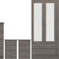 Nevada 4 Door 2 Drawer Mirrored Wardrobe Bedroom Set - Black Wood Grain