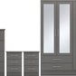 Nevada 4 Door 2 Drawer Mirrored Wardrobe Bedroom Set - 3D Effect Grey