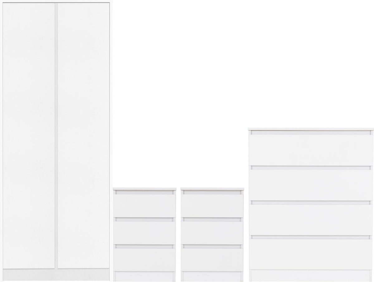 Malvern 2 Door Wardrobe Bedroom Set - White