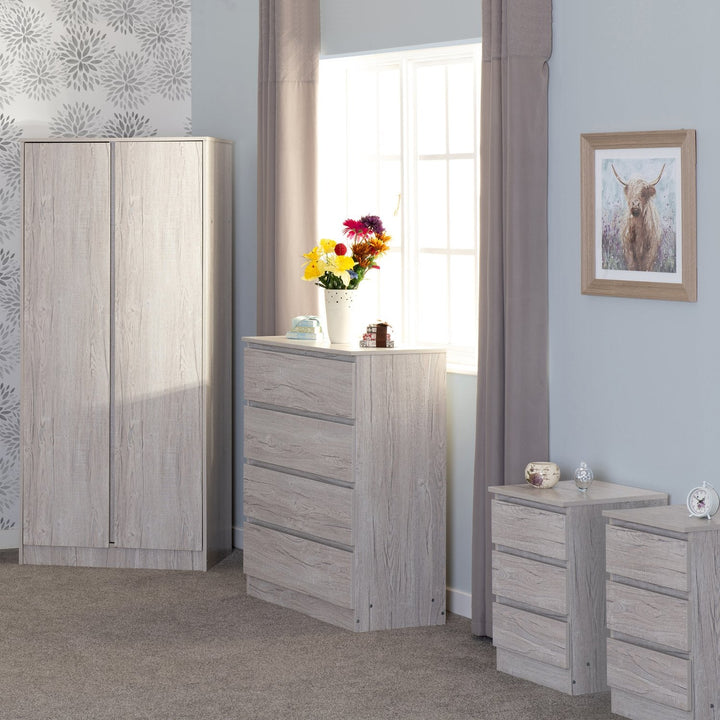 Malvern 2 Door Wardrobe Bedroom Set - Urban Snow