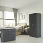 Dakota 2 Door Wardrobe Bedroom Set - Dark Grey
