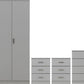 Dakota 3 Door Wardrobe Bedroom Set - Light Grey