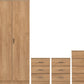 Dakota 3 Door Wardrobe Bedroom Set - Oak Effect