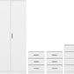 Dakota 3 Door Wardrobe Bedroom Set - White