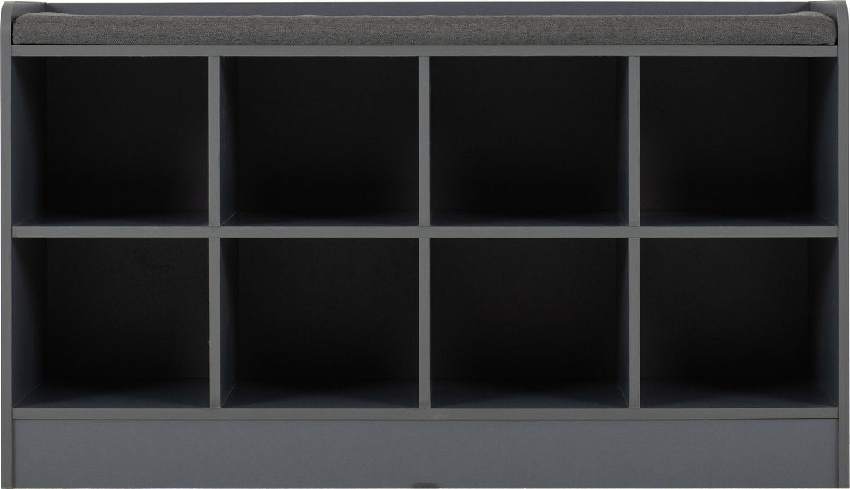 Portland Shoe Bench - Grey/Steel Fabric