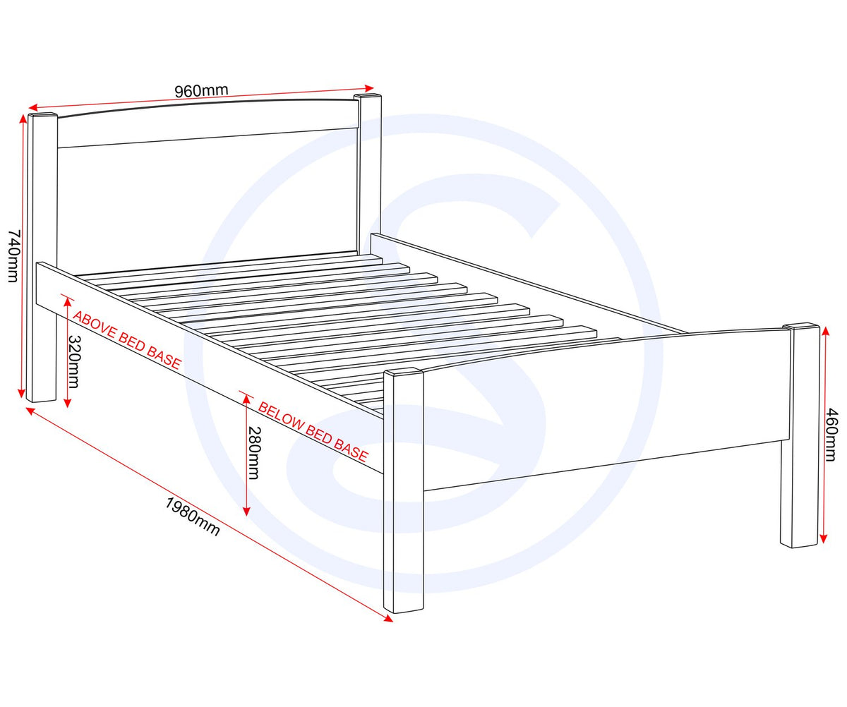 Amber 3' Bed - Antique Pine