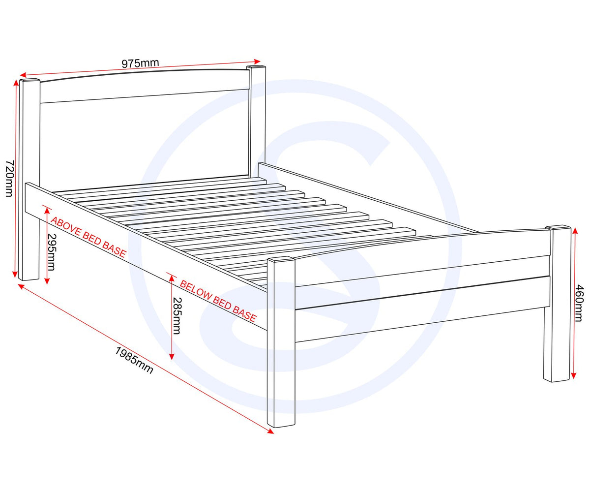 Amber 3' Bed - Antique Pine