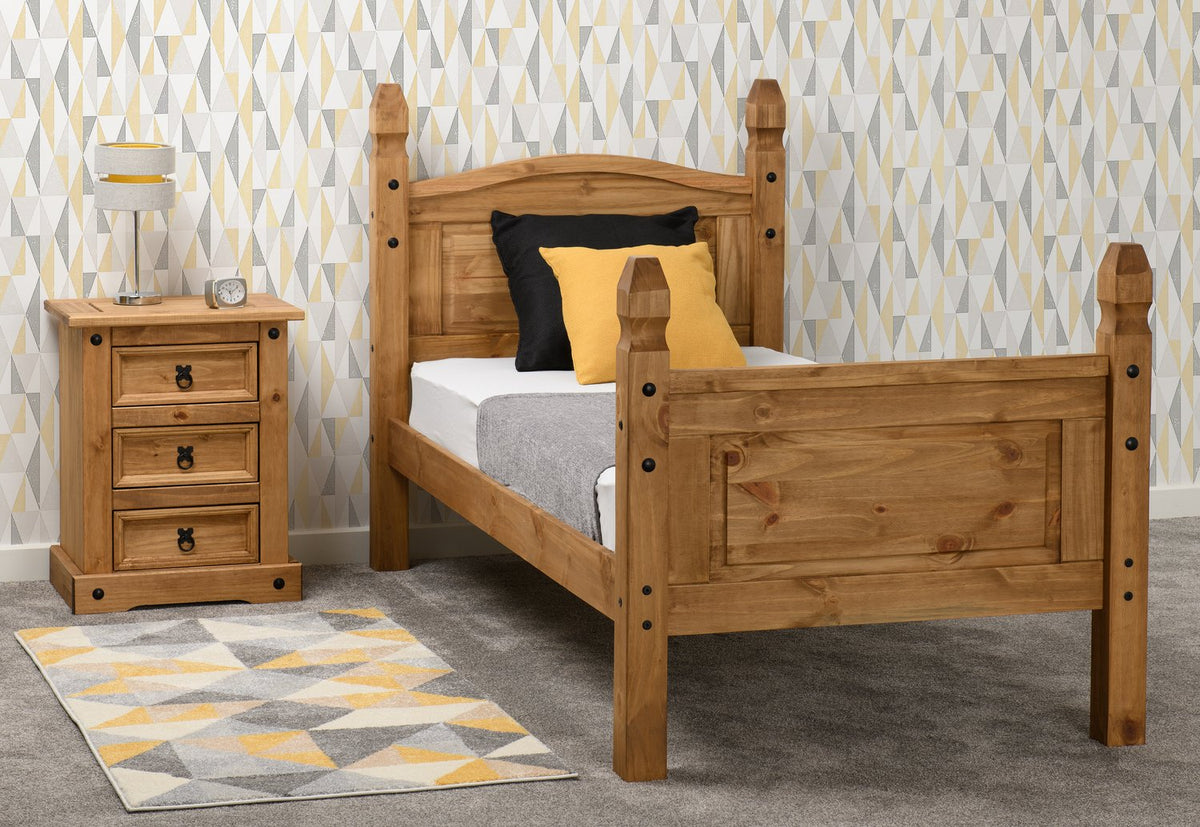 Corona 3' Bed High Foot End - Distressed Waxed Pine