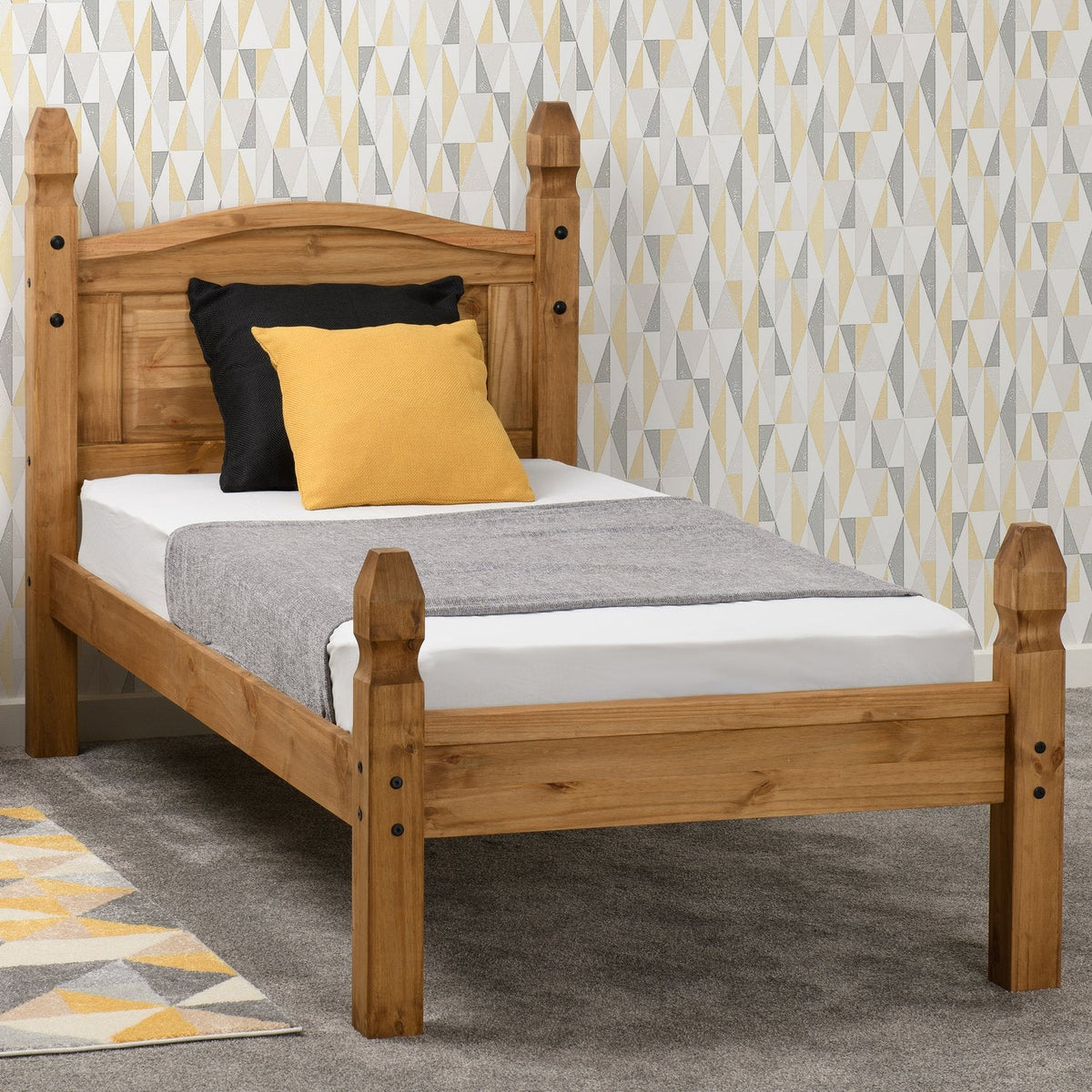 Corona 3' Bed Low Foot End - Distressed Waxed Pine