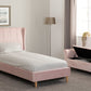 Amelia 3' Bed - Pink Velvet Fabric