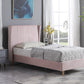 Amelia 3' Bed - Pink Velvet Fabric