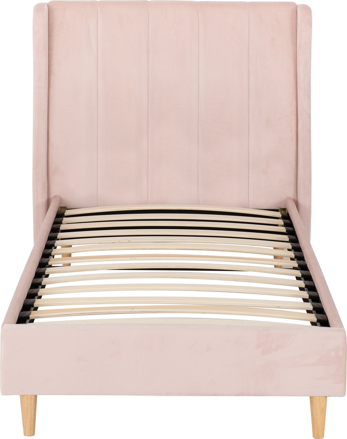 Amelia 3' Bed - Pink Velvet Fabric