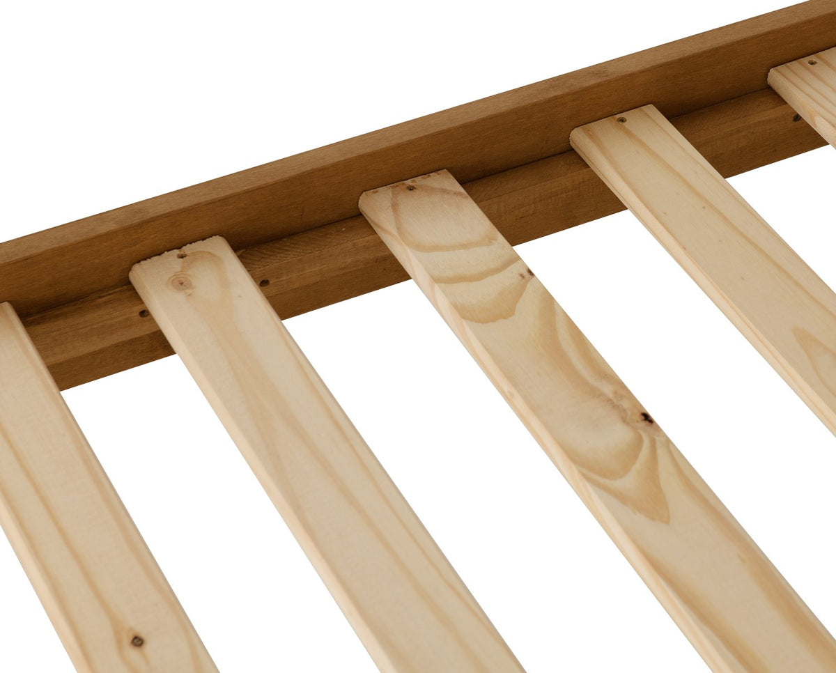 Corona 4'6" Bed High Foot End - Distressed Waxed Pine