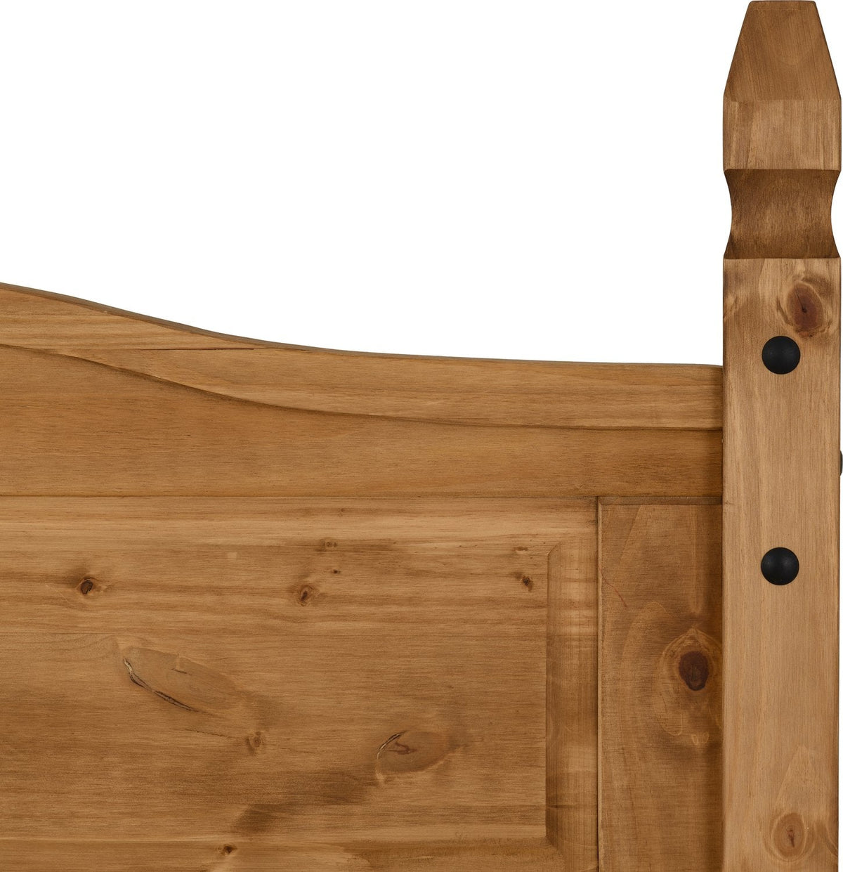 Corona 4'6" Bed High Foot End - Distressed Waxed Pine