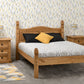 Corona 4'6" Bed Low Foot End - Distressed Waxed Pine