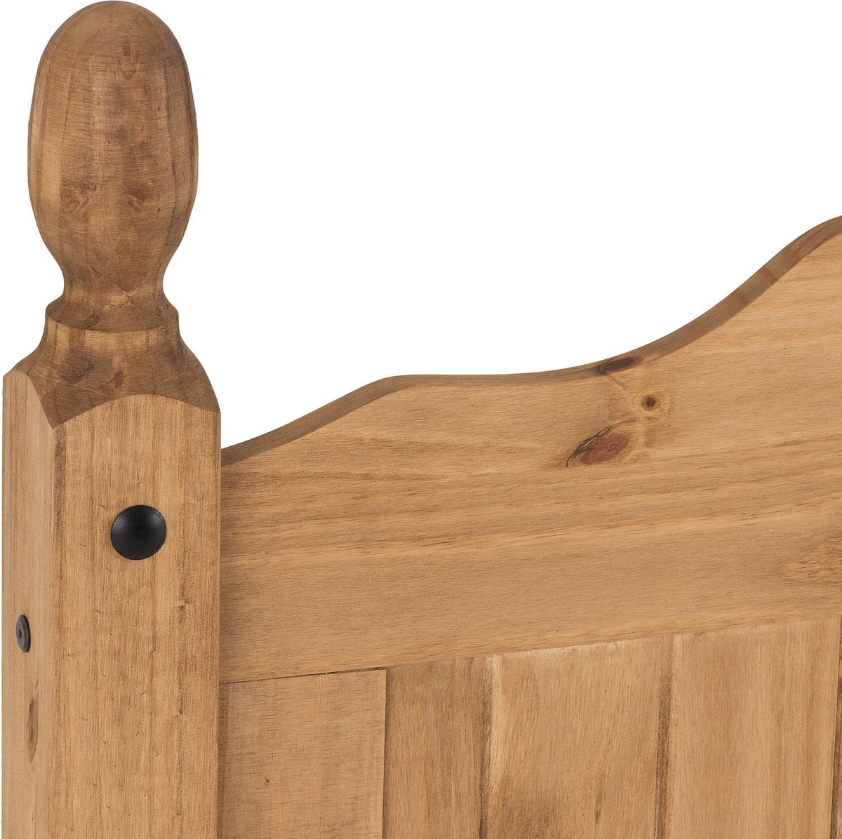 Corona Scroll 4'6" Bed High Foot End - Distressed Waxed Pine