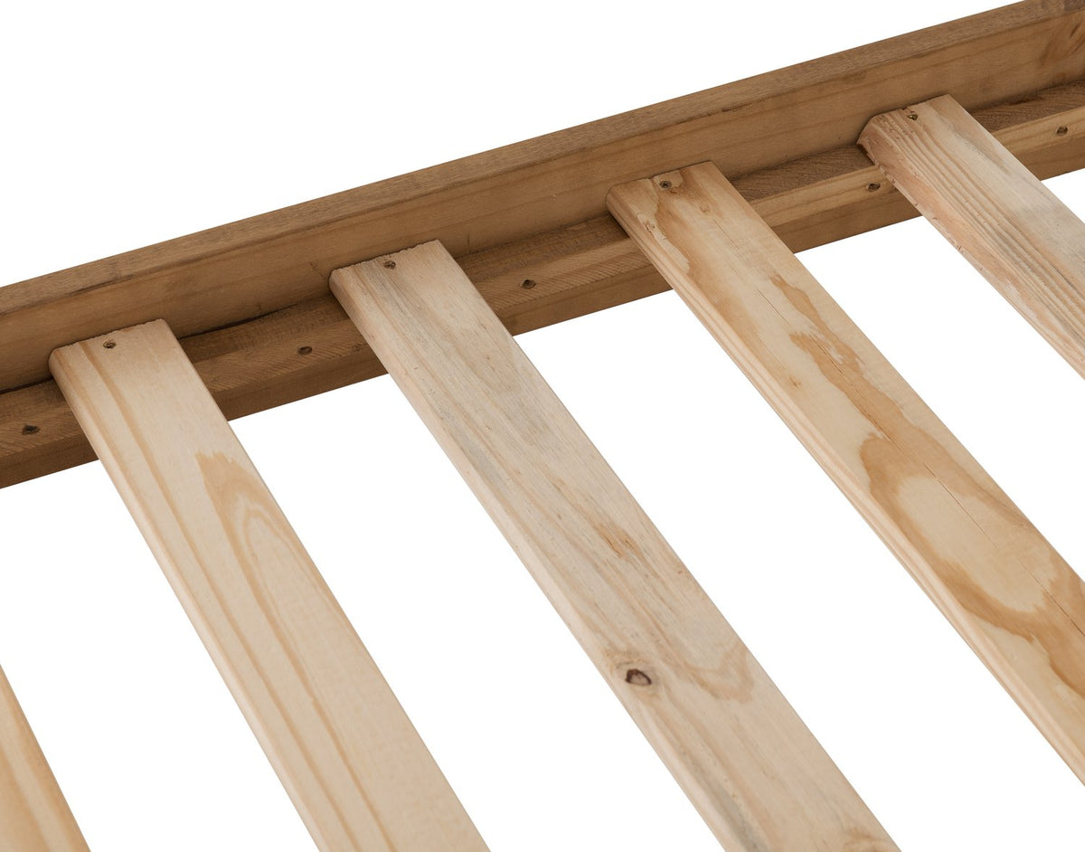 Corona Scroll 4'6" Bed High Foot End - Distressed Waxed Pine