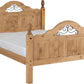 Corona Scroll 4'6" Bed High Foot End - Distressed Waxed Pine