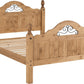 Corona Scroll 4'6" Bed High Foot End - Distressed Waxed Pine
