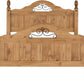 Corona Scroll 4'6" Bed High Foot End - Distressed Waxed Pine