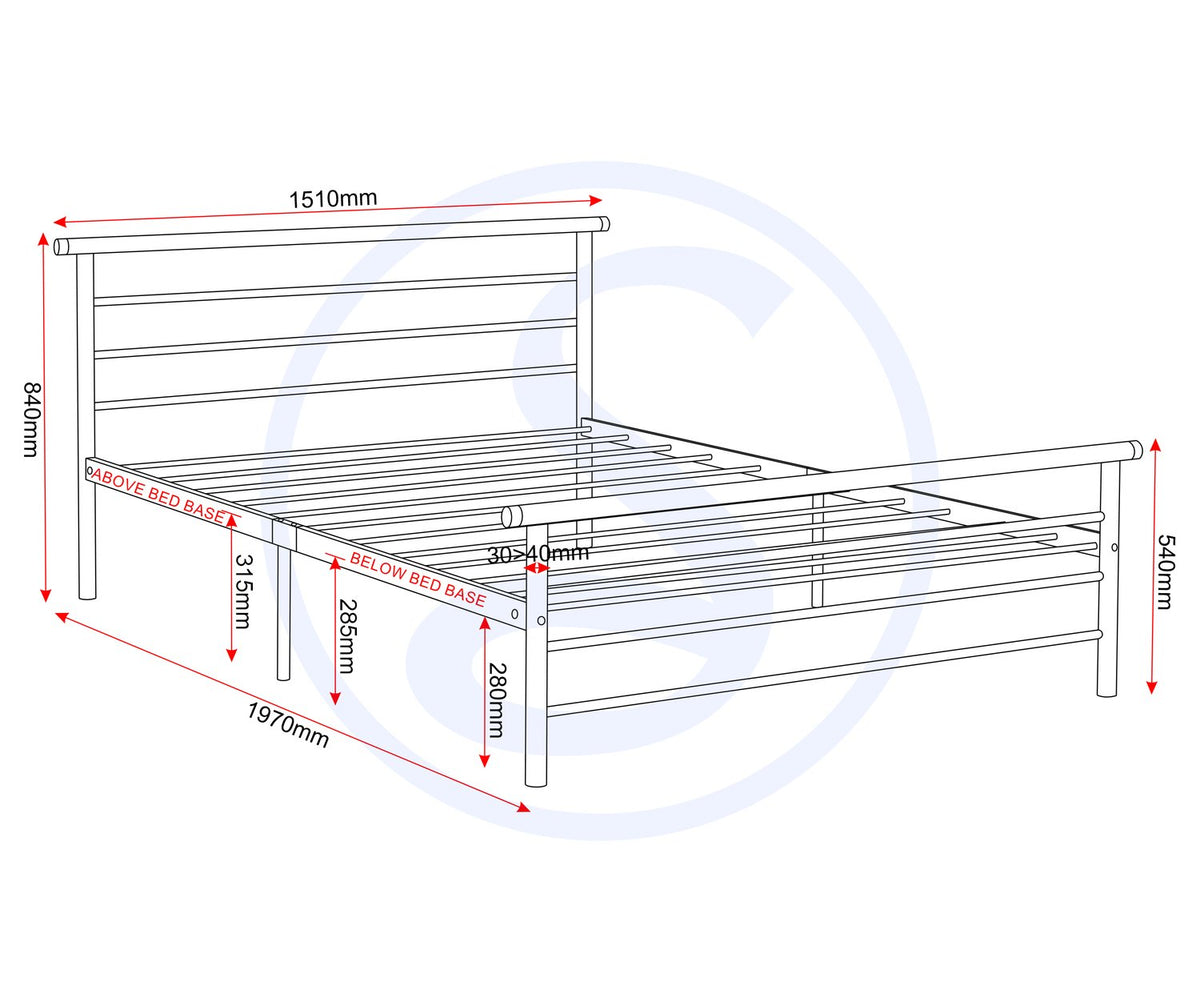 Orion 4'6" Bed - Silver