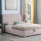 Amelia Plus 4'6" Storage Bed - Pink Velvet Fabric