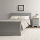 Bordeaux 4'6" Bed High Foot End - Pebble Grey